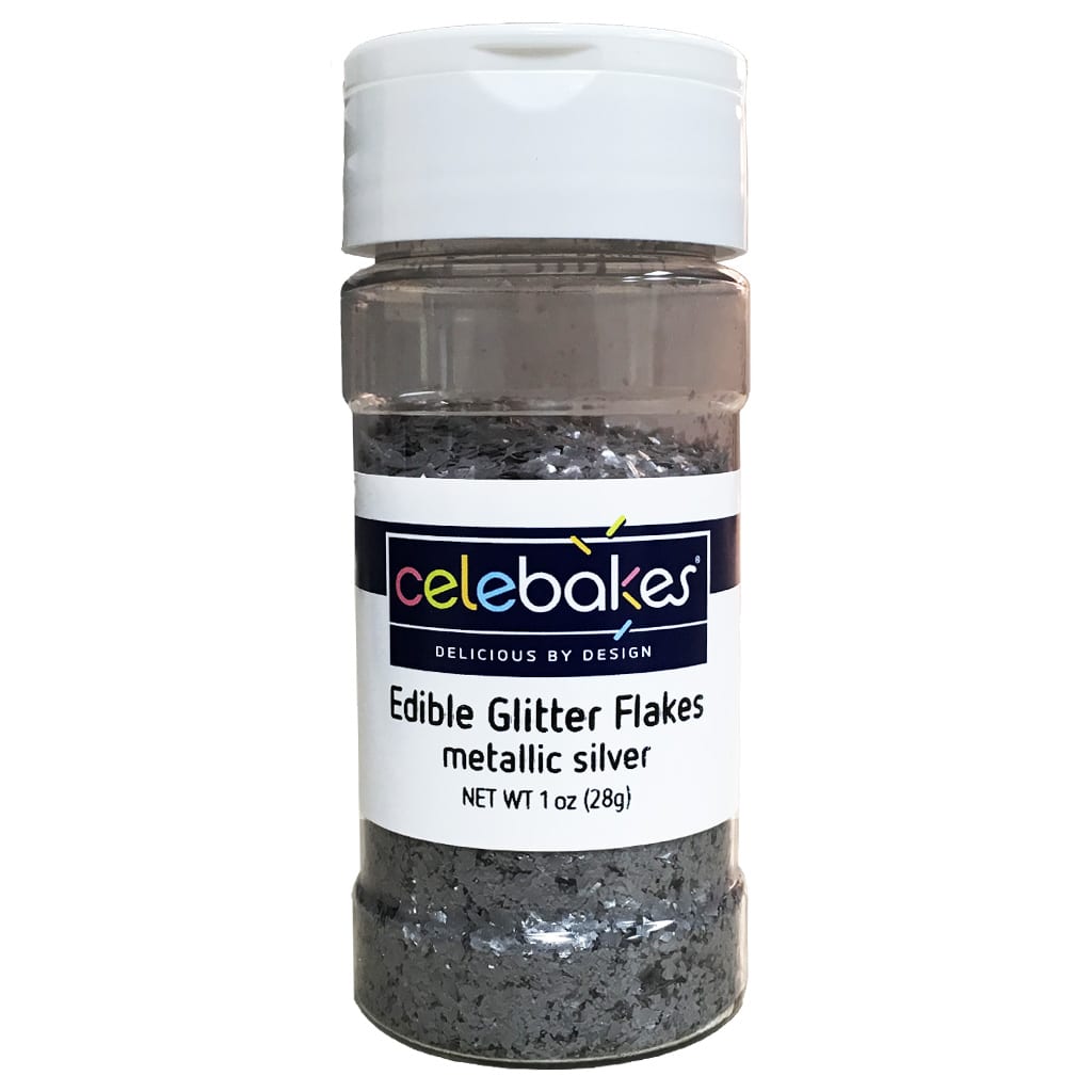 Black Edible Glitter Flakes - Celebakes