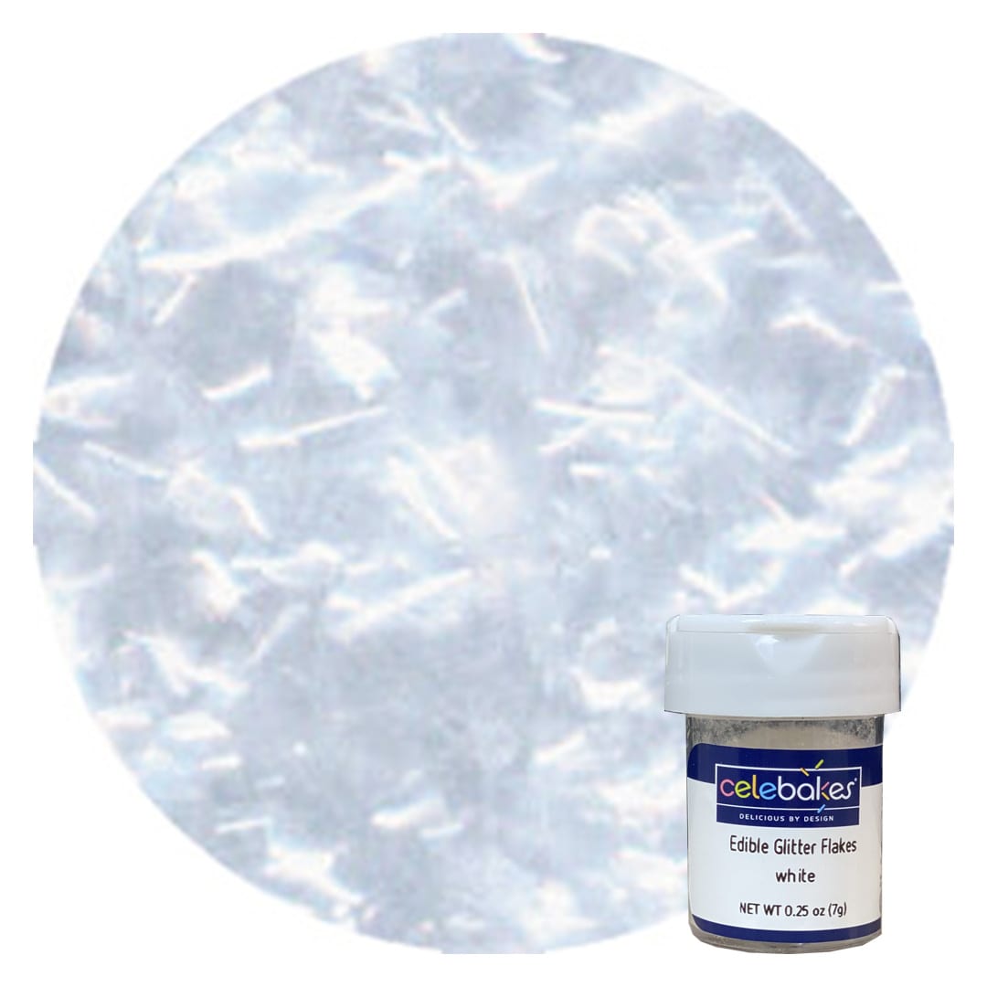 White Edible Glitter Flakes - High Quality, Great Tasting ...